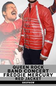 Freddie Mercury Red Jacket Queen Rock Band Leather Costume Red Jacket Red Leather Jacket Leather Jacket