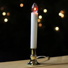 9 Inch Northlight White Led Flickering Christmas Candle Lamp With Brass Base Candles Holders Candle Lamps