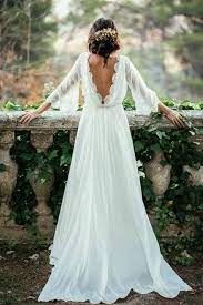 Fabulous White Chiffon Beach Wedding Dress Long Bridal Dresses Mw148 In 2021 Chiffon Wedding Dress Beach Backless Wedding Long Wedding Dresses