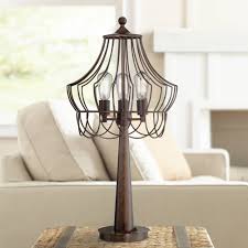 Hansel Industrial Cage Table Lamp By Franklin Iron Works 7d543 Lamps Plus Cage Table Lamp Industrial Cage Table Lamp Lamp