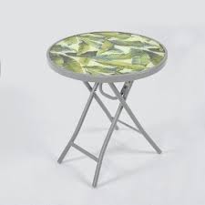 Bring Tropical Vibes To Your Outdoor Space With The Folding Patio Accent Table From Thresholda This Metal Patio Accent Table Metal Accent Table Patio Table