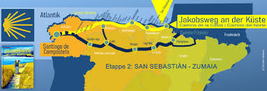 Avec des tons de bleu, du plus clair au plus foncée. 2 San Sebastian Zumaia Jakobsweg An Der Kuste Camino De La Costa