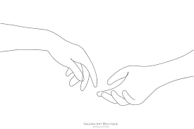 Two Hand Contour Drawing In Line Printable Print Hands Etsy Contour Drawing Printable Print Drawings