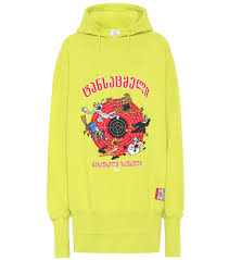 Printed Oversized Cotton Hoodie