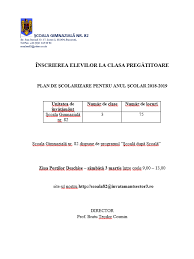 Calendarul înscrierii în învăţământul primar 2018 2019 omen 3242 calendar inscriere. Clasa Pregatitoare Scoala Nr 82