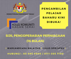 Sebarang pertanyaan berkaitan pengambilan pelajar ke kolej komuniti bagan serai, sila hubungi pegawai berikut : Kolejkomunitibaganserai On Twitter Pengumuman Kolej Komuniti Bagan Serai Kini Membuka Pengambilan Pelajar Baharu Bagi Sesi Julai 2017 Kkbse Pengambilanpelajarbaharu Https T Co 6ap4hudjcu