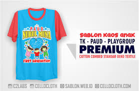 Biasanya seragam ini menjadi seragam utama bagi sekolah tertentu. Sablon Kaos Anak Tk Paud Play Group Bahan Cotton Combed Premium Oeko Textile Sablon Kaos Online