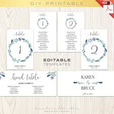 020 Wedding Seating Chart Template Printable Rustic Cards