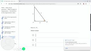 Solve word problems involving right triangles and trigonometric ratios. Trigonometric Ratios In Right Triangles Youtube