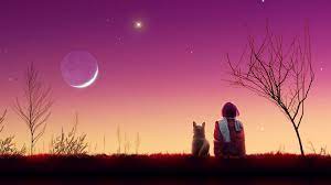 Wenn sie ein eigenes bild verwenden möchten, wählen sie neu hinzufügen und dann eines aus, das sie von ihrem computer hochladen möchten. Hd Hintergrundbilder Himmel Mond Rosa Katze Madchen Sonnenuntergang Desktop Hintergrund