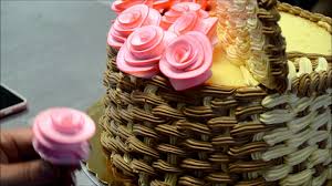 Online cake and flower delivery. How To Make 3d Basket Of Flowers Cake Youtube
