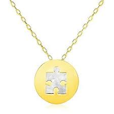 The engraved stainless steel puzzle piece necklace set is a great gift for the friend or sweetheart in your life. 14k Yellow Gold Necklace With Puzzle Piece And 23 Similar Items