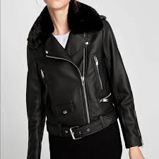 Shop over 240 top leather coat with fur collar and earn cash back all in one place. Zara Leather Jacket With Fur Collar Rockstar Jacket