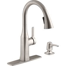Kohler kitchen faucets are very easy to install. Kohler Rubicon Single Handle Pull Down Sprayer Kitchen Faucet In Vibrant Stainless The Home Depot Canada