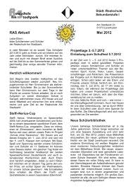 Am mittwoch, den 2.6.2021, hat die realschule am stadtpark einen ganz besonderen gast über das videokonferenztool teams empfangen. Elternbrief Mai 2012 Realschule Am Stadtpark