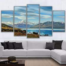 Lake Pukaki New Zealand Snow Capped Mountains 5 Panel Canvas Print Wall Art Extra Large Please R In 2021 Canvas Art Wall Decor Canvas Print Wall Home Decor Wall Art