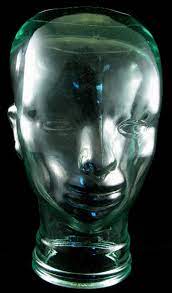 Glass Mannequin Head Human Store Display Hat Wig Stand Art Glass Glass Art Wig Stand Mannequin Heads