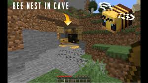 Bees nests naturally spawn on trees and house a colony of bees. Minecraft Bee Nest In Cave Bee Nest Attack Youtube