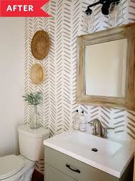 Before And After This High Impact Powder Room Overhaul Cost Just 65 Apartment Room Bathroom Decor Bathroom Makeover