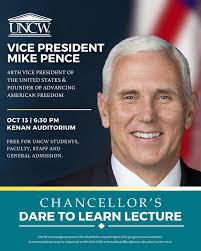 The Chancellor's Dare to Learn Lecture is an exploration of leadership  where guest speakers share their stories, experiences and lessons learned.  This year, UNCW welcomes the Honorable Mike Pence, who served as