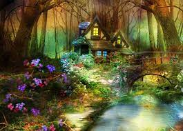 Abstract animals anime art cars cartoon celebreties city colors comics fantasy. Bridge To House Forest Wallpaper Fantasy Landscape Nature Wallpaper