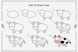 Easy Things To Draw When You Are Bored Free Drawing Lessons Cute Easy Drawings Easy Drawings Cow Drawing Easy