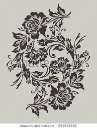 Afghan designed with with lace tulip floral motifs on cable stems. Floral Motif Stock Photos Images Pictures Floral Stencil Flower Stencil Handwork Embroidery Design