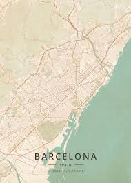 Satellite image of barcelona, spain and near destinations. Barcelona Spain Poster By Designer Map Art Displate Barcelona Map Illustration Map Art Poster Prints