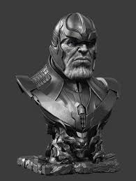 Thanos Bust Smile Z On Artstation At Https Www Artstation Com Artwork Lw6go Character Statue Creature Drawings 3d Drawings