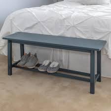 Decor Therapy Kyoto Antique Navy Bench Fr8662 The Home Depot Wood Bench Furniture Wood Storage Bench