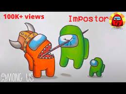 How To Draw Among Us Impostor Vs Crewmate Among Us Drawings Imposter Among Us Youtube Cartoon Cat Drawings Draw