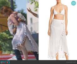 Kelly Anne S Purple Lace Swimsuit And White Wrap Skirt On Queen Of The South Lace Swimsuit Queen Of The South Fashion Tv
