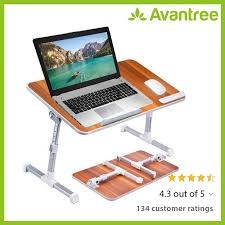 Avantree Quality Adjustable Laptop Bed Table Portable Standing Desk Foldable Sofa Breakfast Tray Notebook Stand Reading Holder For Couch Floor Walmart Com In 2020 Portable Standing Desk Laptop Table For Bed