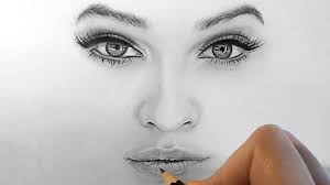 How To Draw Shade Realistic Eyes Nose And Lips With Graphite Pencils Step By Step Youtube To draw a front facing nose, start by sketching a big guide circle in the center of your paper.