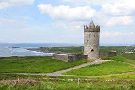 This castle stands alone in the vast field. Doonagore Castle Irish Stone Guardian Between Green Fields Stock Photo Picture And Royalty Free Image Image 20317041