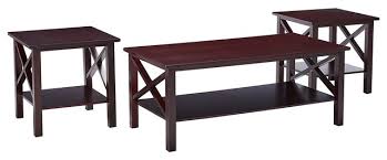 End tables offer smaller spaces for these items along with a lamp and. Mauve 3 Piece Wood X Style Coffee Table And End Tables Set Cherry Transitional Coffee Table Sets By Pilaster Designs Houzz