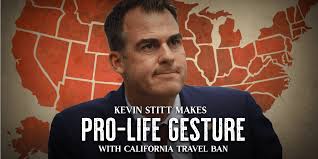 Kevin Stitt Makes Pro-Life Gesture With California Travel Ban