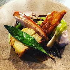 1 Hour Poached Chicken Breast Wild Garlic Puree Pomme Anna Crispy Chicken Skin Baby Leek Wild Mushrooms Chicken Jus