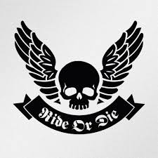 Skull Wings Rideordie Ribbon Ride Or Die Tattoo Vinyl Decals Vinyl Decal Stickers