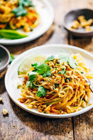 Rainbow Vegetarian Pad Thai With Peanuts And Basil Pinch Of Yum Recipe Vegetarian Pad Thai Fast Easy Meals Spiralizer Recipes