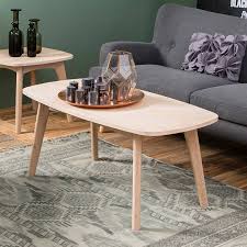 Rounded edges can also soften your aesthetic and may simply fit better with the size, shape, and placement of your sofa — and all the while, your tired feet will never know the difference. Marte Coffee Table Rounded Corners Solid Wood Veneer Oak White Brandalley