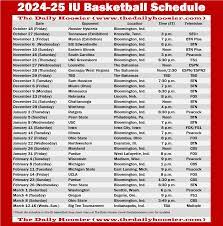 Printable Iu Basketball Schedule