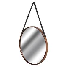 Check wayfair's vast choice of top brands & styles and get great discounts daily. Copper Rimmed Round Hanging Wall Mirror With Black Strap Round Mirrors