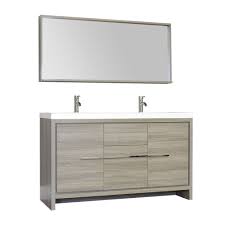 Modular accord contemporary 36 inch bathroom vanity espresso finish carrara marble top. Ripley 57 Double Modern Bathroom Vanity Set In Gray With Mirror Walmart Com Walmart Com