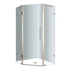 Neoscape 34 Inch X 34 Inch X 72 Inch Frameless Shower Stall In Stainless Steel Neo Angle Shower Shower Enclosure Corner Shower Enclosures