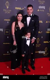 Ederson and Lais Moraes arrive on the red carpet for the Ballon dOr  ceremony at the Theatre du Chatelet in Paris, France. Picture date: Monday  October 30, 2023 Stock Photo - Alamy