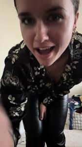 Woman in Leather Pants Tied Up