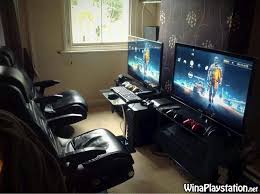 Gaming Setup For Playstation And Xbox Video Game Rooms Game Room Design Gamer Room