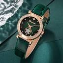 6PCS Set Green Luxury Quartz Watch Women Ring Necklace Earring ...
