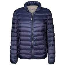 Tumi Women S Clairmont Packable Travel Puffer Jacket Navy L Modesens Jackets Tumi Women Puffer Jackets